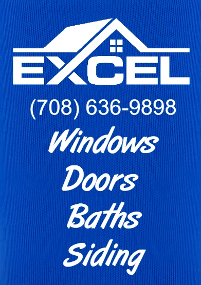The old Excel sign: Windows, Doors, Baths, Siding.