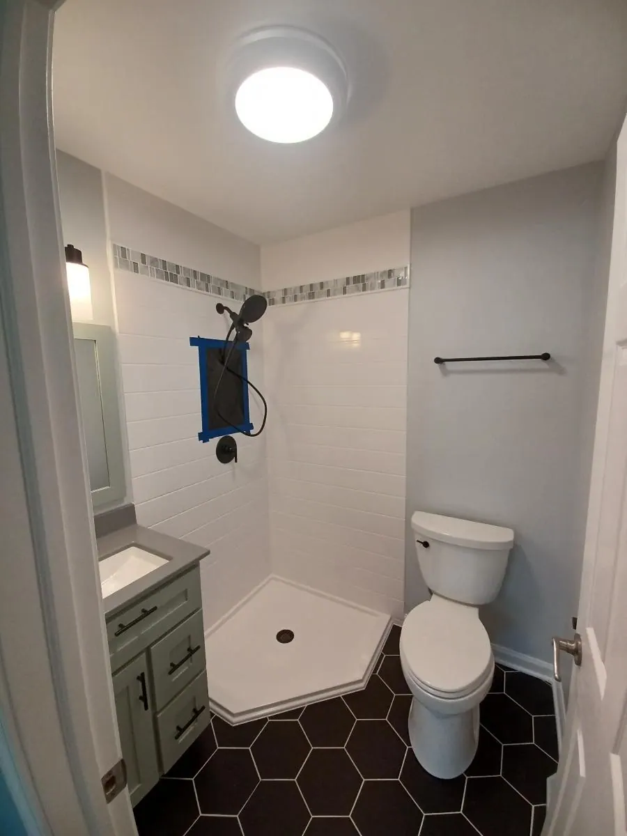 Finished full bathroom remodel, an Excel install in Chicagoland's south suburbs