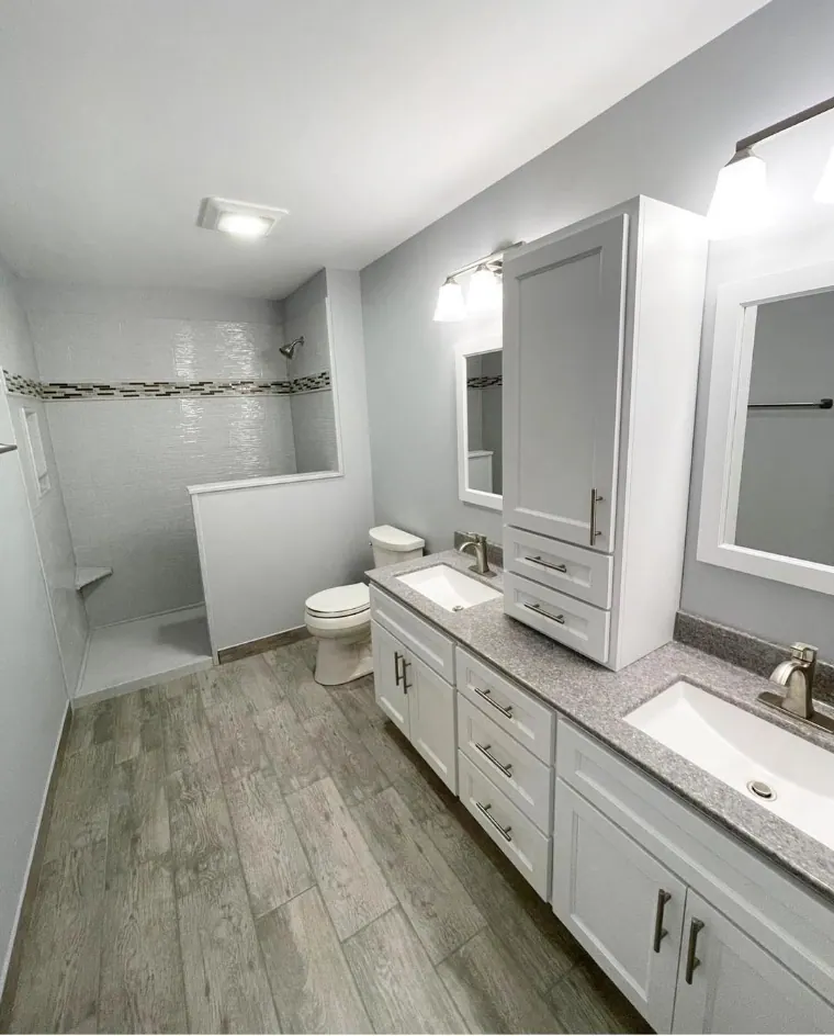 Finished full bathroom remodel, an Excel install in Chicagoland's south suburbs