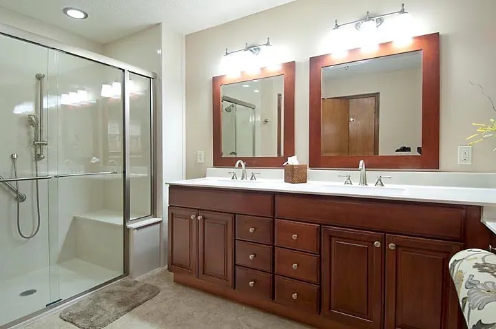 Finished bathroom vanity and cabinetry, an Excel install in Chicagoland's south suburbs