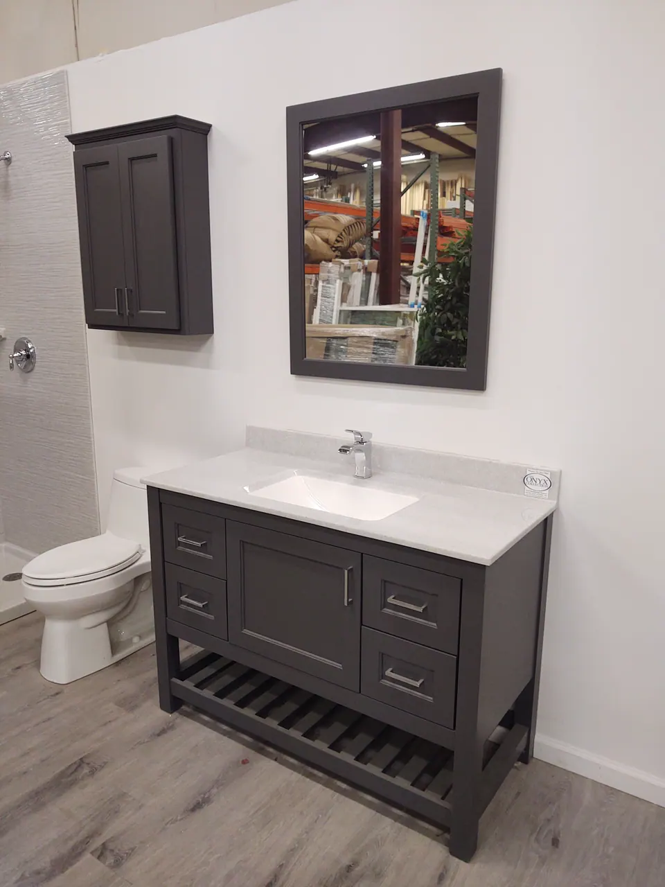 Finished bathroom vanity and cabinetry, an Excel install in Chicagoland's south suburbs