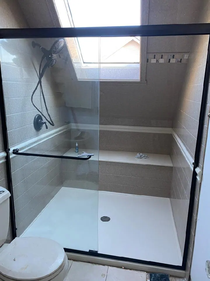 Finished walk-in shower, an Excel install in Chicagoland's south suburbs