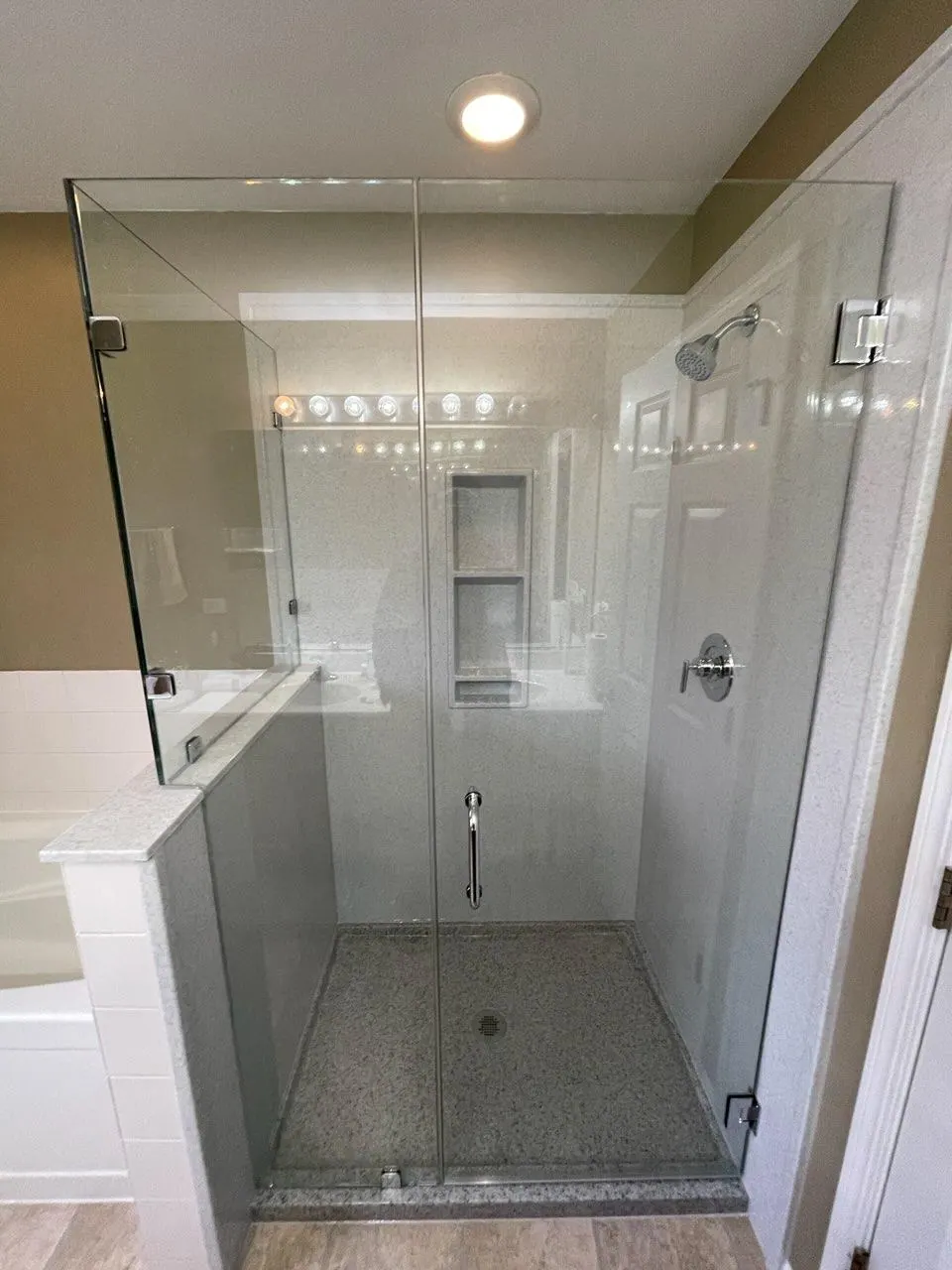 Finished walk-in shower, an Excel install in Chicagoland's south suburbs