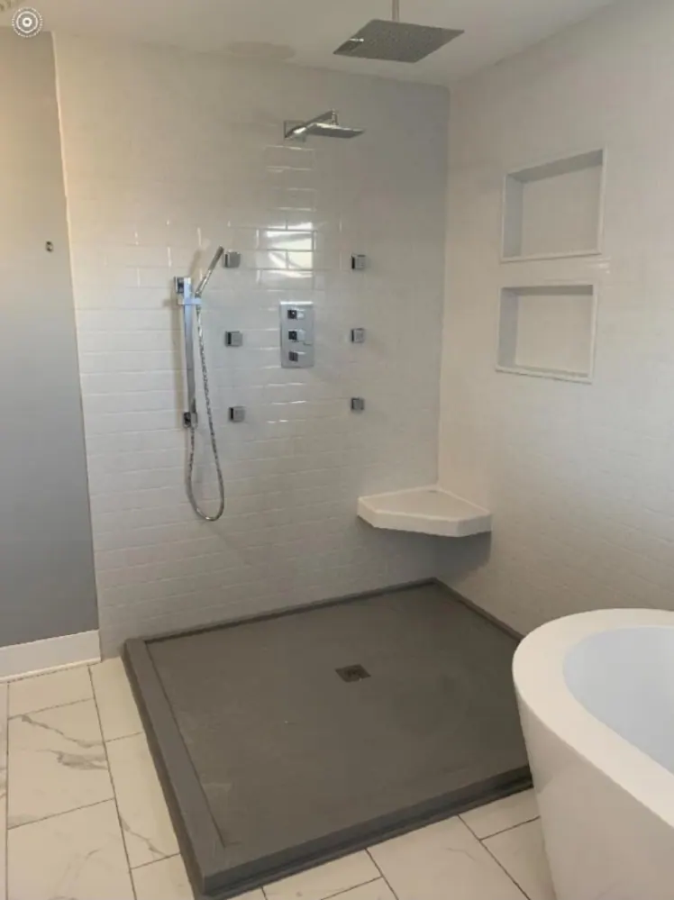 Finished walk-in shower, an Excel install in Chicagoland's south suburbs