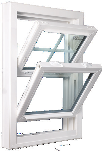 A Soft-Lite Elements double-hung with both sashes tilted inward, the position you clean them in